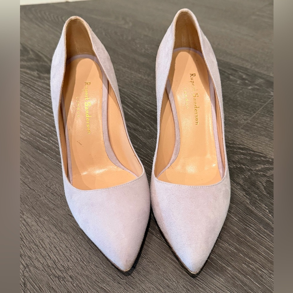 Rupert Sanderson Women's Lavender Nada Suede Pumps Heels Sz 38‎